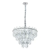 Люстра подвесная Rosie 3511/02 LM-8 Divinare прозрачная на 8 ламп, основание хром в стиле современный Люстра подвесная Rosie 3511/02 LM-8 Divinare прозрачная на 8 ламп, основание хром в стиле современный